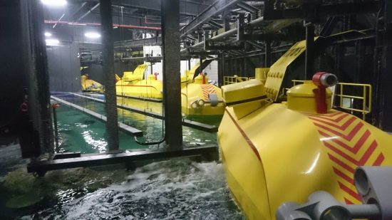 The submarines of the Atlantis Ride Aquarium