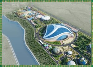 Renderings of the touristic zone in Turkmenbashi